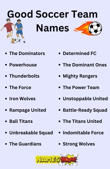 Good Soccer Team Names