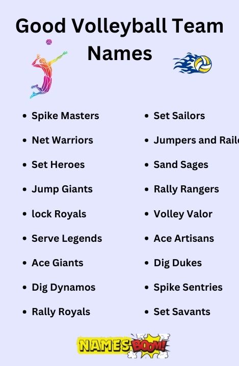 Good Volleyball Team Names