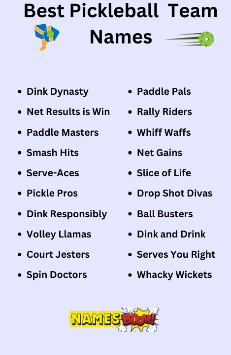 Best Pickleball Team Names