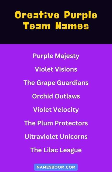 Creative Purple Team Names