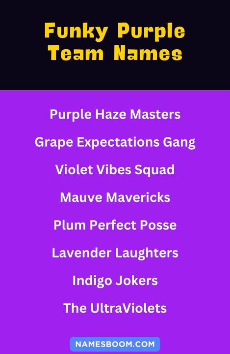 Funky Purple Team Names