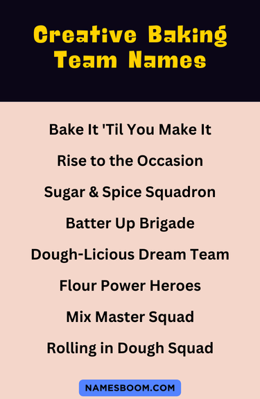 Creative Baking Team Names