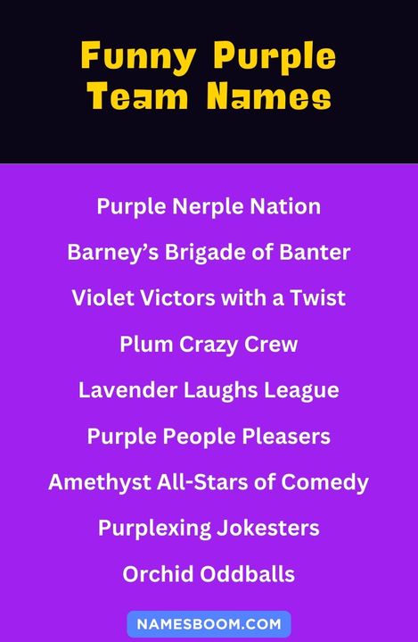 Funny Purple Team Names